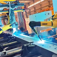 Estação de trabalho de soldagem por robô de feixe