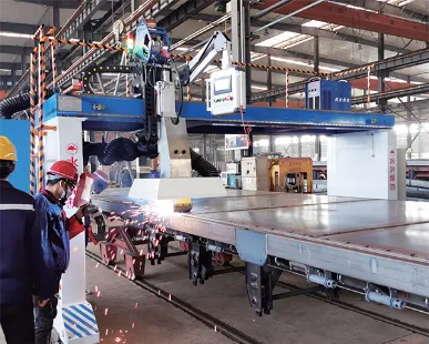 Máquina de solda automática para piso de semi-reboque